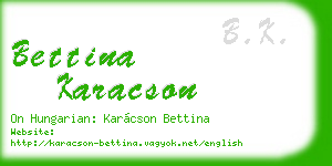 bettina karacson business card